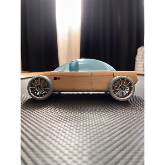 Calello Authentic Automoblox - Teal (light) Blue Car Wood toy - Picture 4 of 8